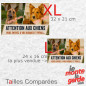 Duo Photos Personnalisables, plaque pluriel "Attention aux Chiens, vous entrez à vos Risques et Périls" 2 Tailles D