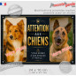 Photo personnalisable, plaque pluriel portail "Attention aux Chiens, vous entrez à vos risques et périls" look plaque de rue bie