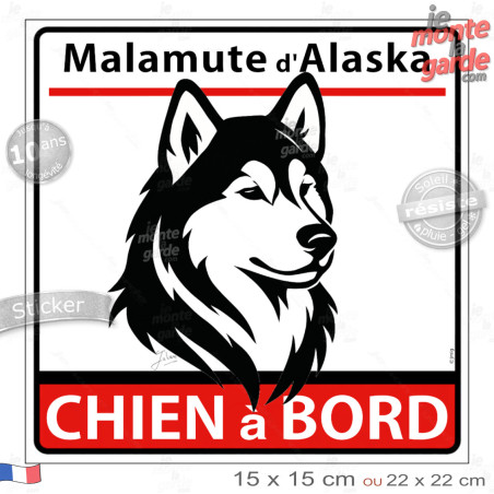 autocollant voiture dessin "Malamute d'Alaska à Bord" résiste dehors, 2 Tailles autocollant voiture dessin "Malamute d'Alaska à Bord" résiste dehors, 2 Tailles