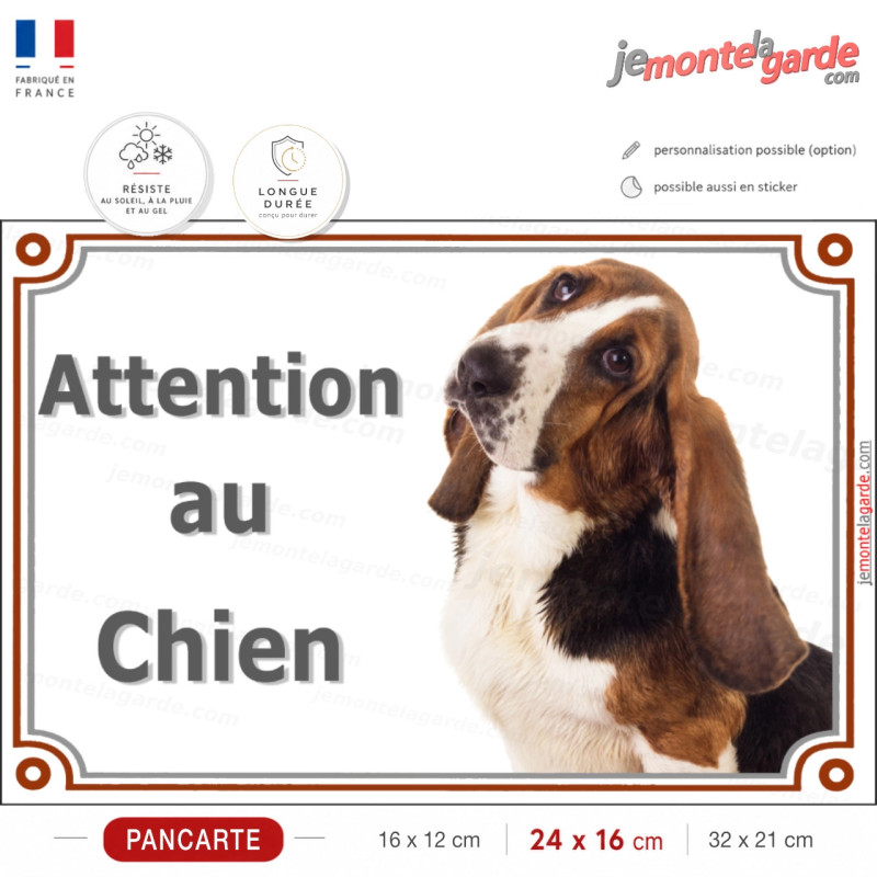 De jolies plaques de portail qui mettent en valeur de belle manière le Basset Hound : Attention au Chien ! De jolies plaques de portail qui mettent en valeur de belle manière le Basset Hound : Attention au Chien !