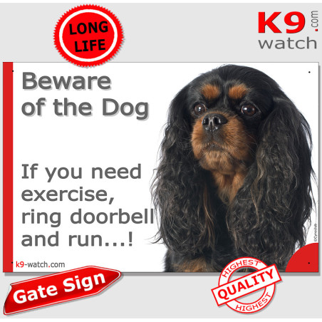 Funny Cavalier King Charles Beware of the Dog Sign | Gate Plaque