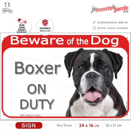 Red Portal Sign "Beware of the Dog, Boxer on duty" 3 Sizes D Red Portal Sign "Beware of the Dog, Boxer on duty" 3 Sizes D