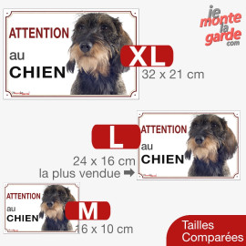 Teckel, plaque portail photo "Attention au Chien" résiste pluie soleil gel, idée cadeau, 3 Tai