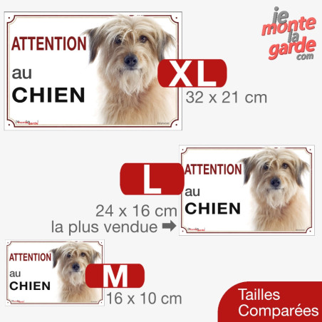 Labrit fauve, plaque portail photo "Attention au Chien" résiste dehors, 3 Tailles
