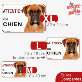 Boxer fauve, plaque portail photo "Attention au Chien" 3 Tailles D