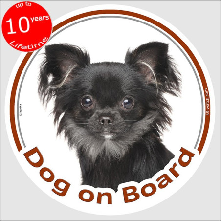 Chihuahua, car circle sticker "Dog on board" 15 cm