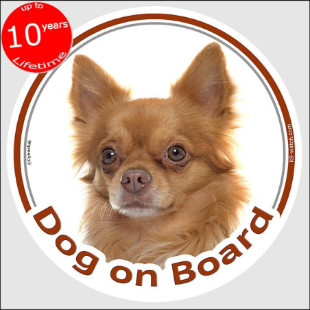 Chihuahua, car circle sticker "Dog on board" 15 cm
