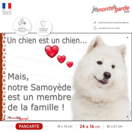 Plaque photo Attention "notre Samoyède est un Membre de la Famille" résiste dehors, idée cadeau