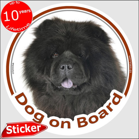 Black Chow-Chow Dog on Board Sticker