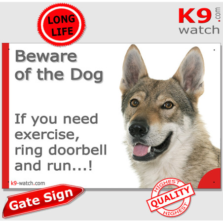 Funny Czechoslovakian Wolfdog Doorbell Warning Gate Sign 24 cm