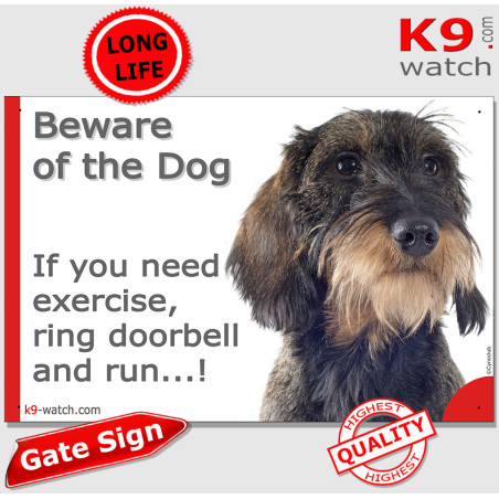Funny Wire-Haired Dachshund Doorbell Warning Sign 24 cm