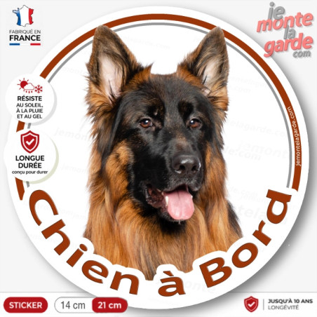 Berger Allemand, sticker voiture rond "Chien à Bord" 2 Tailles Berger Allemand, sticker voiture rond "Chien à Bord" 2 Tailles