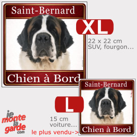 Sticker voiture carré Saint-Bernard "Chien à Bord", résiste dehors, 2 Tailles