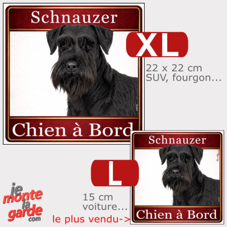 Sticker voiture carré Schnauzer noir "Chien à Bord", résiste dehors, 2 Tailles
