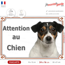 Jack Russell Tricolore Tête, Plaque portail "Attention au Chien" photo, résiste dehors, idée cadeau