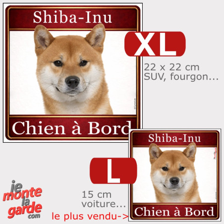 Sticker carré Shiba-Inu rouge avec urajiro "Chien à Bord" résiste dehors, 2 Tailles