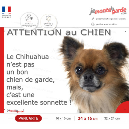 Pancarte humour "Attention au Chien, Chihuahua est une excellente sonnette" 3 Tailles Pancarte humour "Attention au Chien, Chihuahua est une excellente sonnette" 3 Tailles