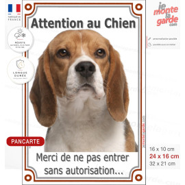 Beagle, plaque portail verticale photo "Attention au Chien, ne pas enter sans autorisation" résiste à l'extérieur, idée cadeau