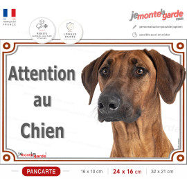 Rhodesian Ridgeback, plaque portail photo "Attention au Chien" résiste dehors, fabriqué en France, idée cadeau