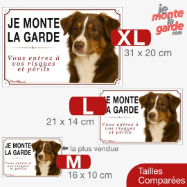 Berger Australien, sticker photo "Je Monte la Garde, risques et périls" 3 Tailles
