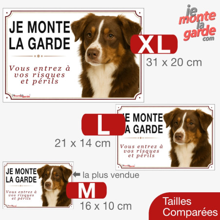 Berger Australien, sticker photo "Je Monte la Garde, risques et périls" 3 Tailles