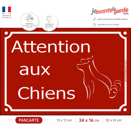 Plaque de rue Bordeaux Portail Pluriel "Attention aux Chiens" 3 Tailles