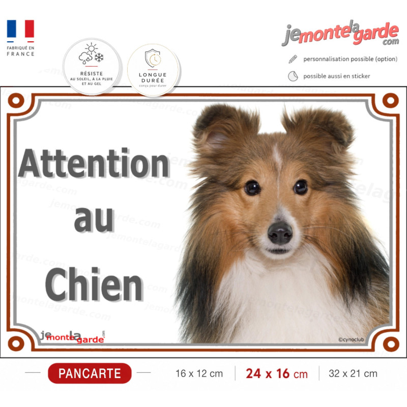 Berger des Shetland zibeline Fauve, plaque portail "Attention au Chien" Sheltie photo, résiste dehors, idée cadeau Berger des Shetland zibeline Fauve, plaque portail "Attention au Chien" Sheltie photo, résiste dehors, idée cadeau
