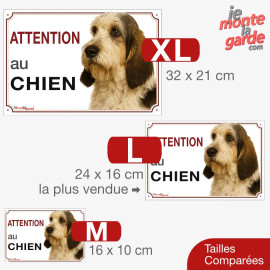 Basset griffon Vendéen, plaque portail "Attention au Chien" résiste dehors, 3 Tailles