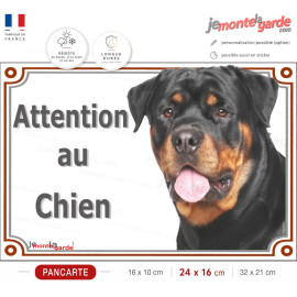 Rottweiler, plaque portail "Attention au Chien" photo Rott résiste dehors, idée cadeau, fabriqué en France