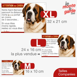 Saint-Bernard, plaque humour "distance Niche-Portail 3 secondes" 3 Tailles
