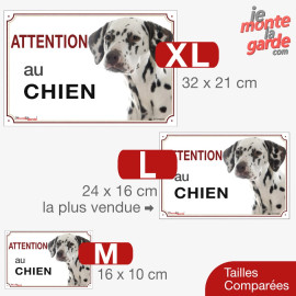 Dalmatien, plaque portail "Attention au Chien" résiste dehors, 3 Tailles
