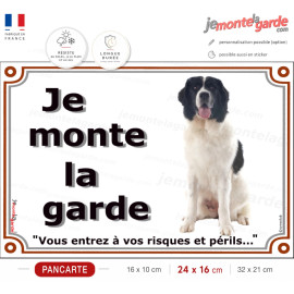 Landseer Assis, Plaque portail "Je Monte la Garde, risques périls" photo, résiste dehors, idée cadeau, fabriqué en France