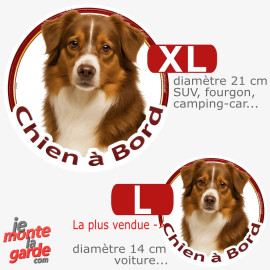 Berger Américain Miniature, sticker voiture rond "Chien à Bord" 2 Tailles