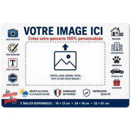 Pancarte personnalisée avec votre image, résiste dehors, fabriquée en France
