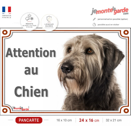Irish Wolfhound, le Lévrier Irlandais plaque portail "Attention au Chien" photo, résiste dehors; idée cadeau
