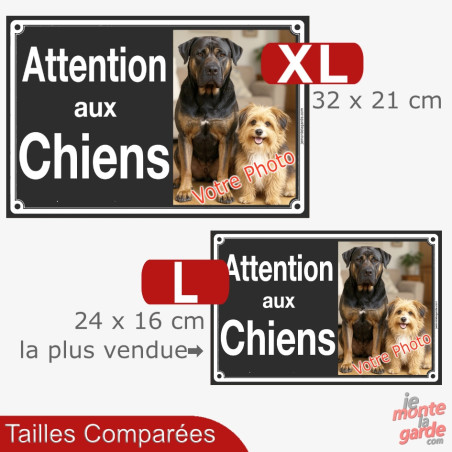 Photo Personnalisable, plaque portail "Attention aux Chiens" pluriel 8 couleurs, 2 Tailles