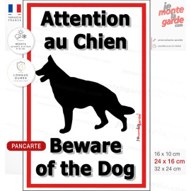 "Attention au Chien" et "Beware of the dog" Plaque Portail sécurité vigile chauffeur livreur français anglais, résiste dehors