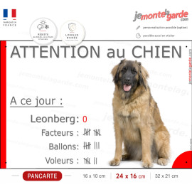 Leonberg, plaque portail humour "Attention au Chien, Nombre de Voleurs, ballons, facteurs" photo, résiste dehors