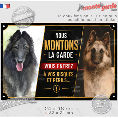 Duo Photos Personnalisables, plaque pluriel "Nous Montons la Garde, Risques et Périls" VIGIL 2 Tailles