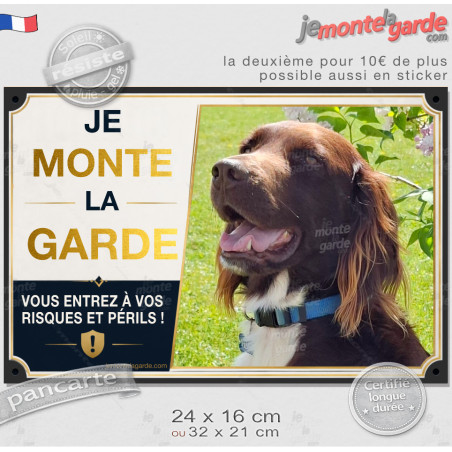 Personnalisable, plaque portail "Je Monte la Garde, Risques Périls"