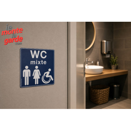 Autocollant WC homme femme et PMR – sticker toilettes avec silhouettes, résiste dehors, 2 Tailles