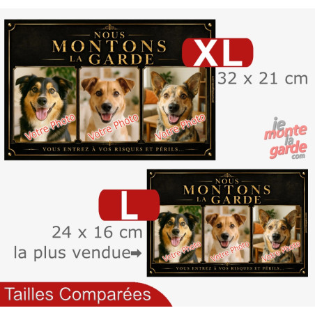 3 Photos Personnalisables, plaque portail PLURIEL "nous Montons la Garde, risques et périls"