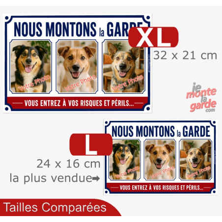 3 Photos Personnalisables, plaque portail PLURIEL "nous Montons la Garde, risques et périls"