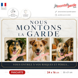 3 Photos personnalisables, plaque pluriel "nous Montons la Garde, risques et périls" look plaque de rue, résiste dehors