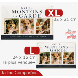 3 Photos Personnalisables, plaque portail PLURIEL "nous Montons la Garde, risques et périls"