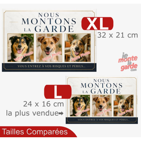 3 Photos Personnalisables, plaque portail PLURIEL "nous Montons la Garde, risques et périls"