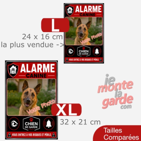 Pancarte humoristique personnalisée verticale "Alarme canine" résiste dehors, 2 Tailles