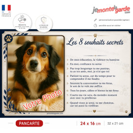 Photo Personnalisable, plaque "les 8 Souhaits Secrets" résiste dehors, 2 Tailles