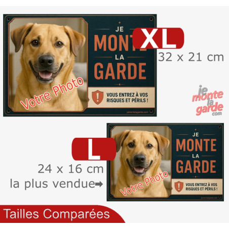 Photo Personnalisable, plaque portail "Je Monte la Garde, vous entrez à vos Risques et Périls" 2 Tailles