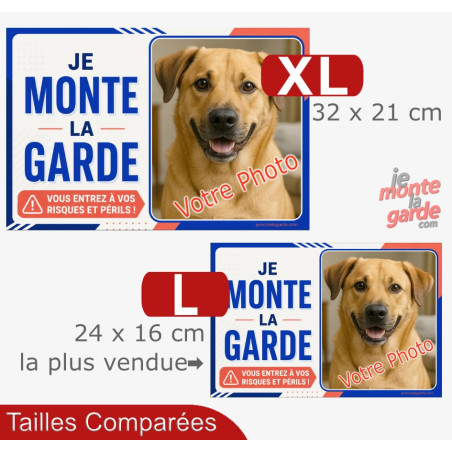 Photo Personnalisable, plaque portail "Je Monte la Garde, vous entrez à vos Risques et Périls" 2 Tailles